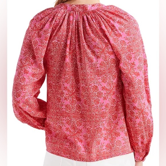Vineyard Vines Printed Button Down Blouse Pink Red Floral Size XL - Picture 2 of 6